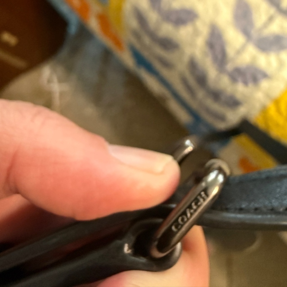 Coach Black Leather crossbody  Bag Strap with gun metal hardware